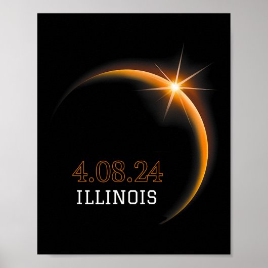Eclipse 太陽の 2024イリノイ総春4.08.2 ポスター (正面)
