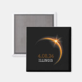 Eclipse 太陽の 2024イリノイ総春4.08.2 マグネット (正面/裏面)