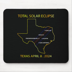 Eclipse 太陽の 2024インタラクティブマップテキサス州Eclipsの マウスパッド