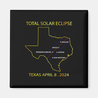 Eclipse 太陽の 2024インタラクティブマップテキサス州Eclipsの マグネット