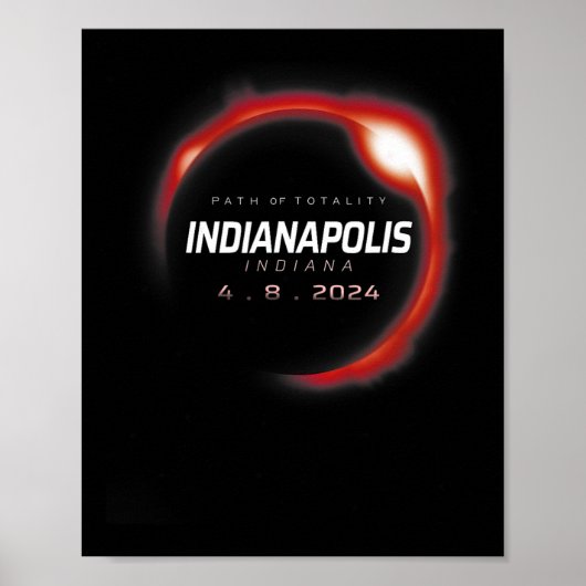 Eclipse 太陽の 2024インディアナポリス(インディアナ) 4月8日20 ポスター (正面)