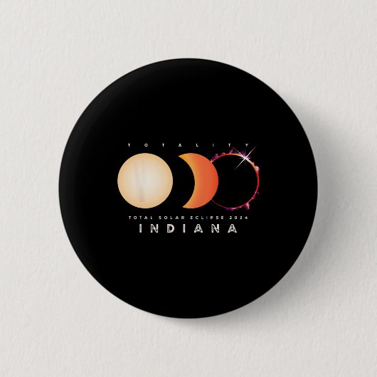 Eclipse 太陽の 2024インディアナ日食天文学 缶バッジ (正面)