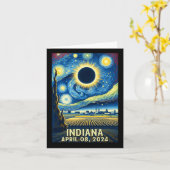 Eclipse 太陽の 2024インディアナ星夜 カード (黄色い花)
