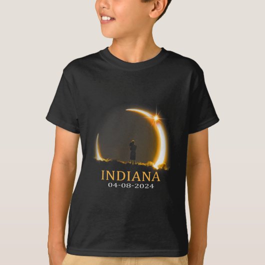 Eclipse 太陽の 2024インディアナ総太陽の食 tシャツ (正面)