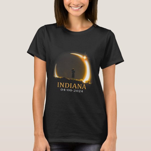 Eclipse 太陽の 2024インディアナ総太陽の食 tシャツ (正面)
