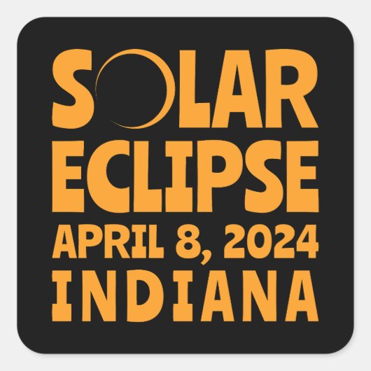 Eclipse 太陽の 2024インディアナ スクエアシール (正面)