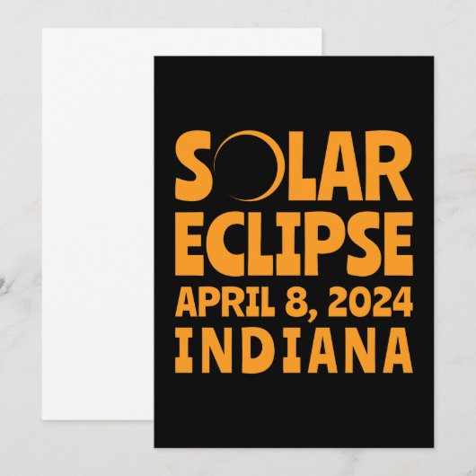 Eclipse 太陽の 2024インディアナ 招待状 (正面/裏面)