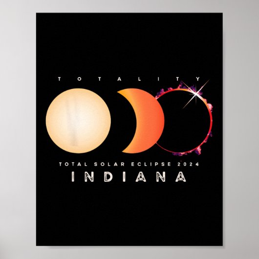 Eclipse 太陽の 2024インディアナTotal Eclipse America G ポスター (正面)