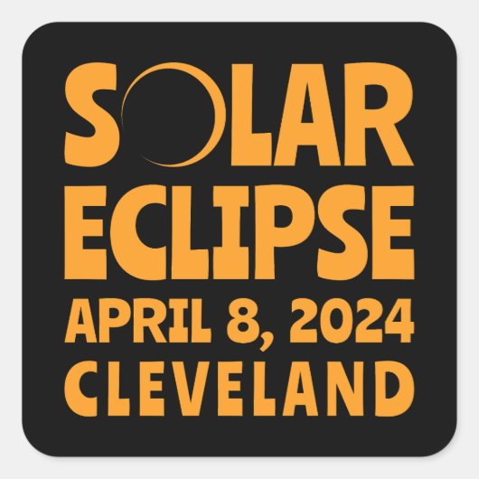 Eclipse 太陽の 2024オハイオ州クリーブランド スクエアシール (正面)