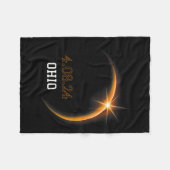 Eclipse 太陽の 2024オハイオ総合春4.08.24 フリースブランケット (正面(横))