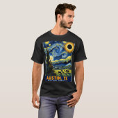Eclipse 太陽の 2024オースティンテキサス州ヴァンゴッホスターNi Tシャツ (正面フル)