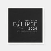 Eclipse 太陽の 2024カスタムの場所Eclipseパーティー スタンダードカクテルナプキン (正面)