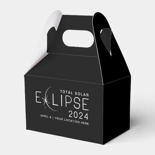 Eclipse 太陽の 2024カスタムの場所Eclipseパーティー フェイバーボックス (正面サイド)