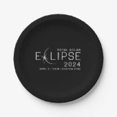 Eclipse 太陽の 2024カスタムの場所Eclipseパーティー ペーパープレート (正面)