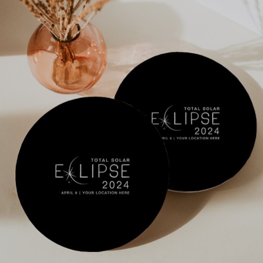 Eclipse 太陽の 2024カスタムの場所Eclipseパーティー ペーパープレート