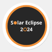 Eclipse 太陽の 2024クラシックラウンドステッカー ラウンドシール (正面)