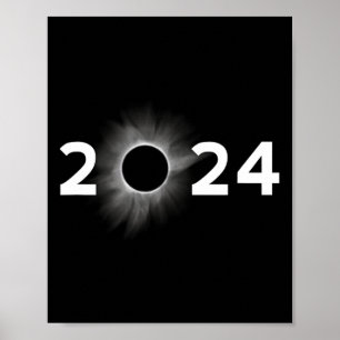 Eclipse 太陽の 2024シンプルの皆既食 ポスター