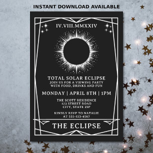 Eclipse 太陽の 2024タロットの表示パーティー合計 招待状