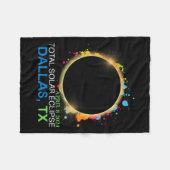 Eclipse 太陽の 2024ダラステキサス州総カラフル称性 フリースブランケット (正面(横))