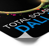 Eclipse 太陽の 2024ダラステキサス州総カラフル称性 ポスター (角)