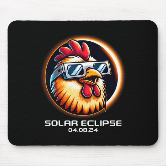 Eclipse 太陽の 2024チキン全体かわいいマッチング マウスパッド (正面)