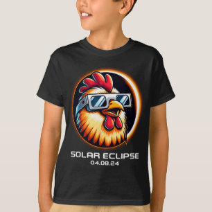 Eclipse 太陽の 2024チキン全体かわいいマッチング tシャツ