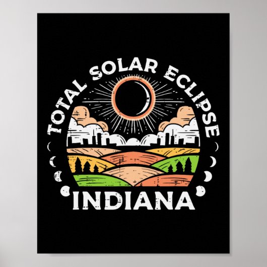 Eclipse 太陽の 2024トータリティ4月8日メンズウィメンズキッズ ポスター (正面)