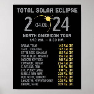 Eclipse 太陽の 2024トータリティ4月8日メンズウィメンズキッズ ポスター