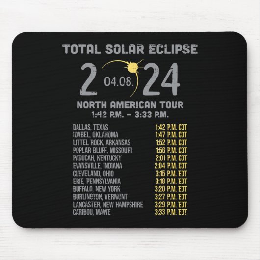 Eclipse 太陽の 2024トータリティ4月8日メンズウィメンズキッズ マウスパッド (正面)