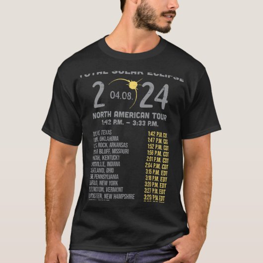 Eclipse 太陽の 2024トータリティ4月8日メンズウィメンズキッズ tシャツ (正面)