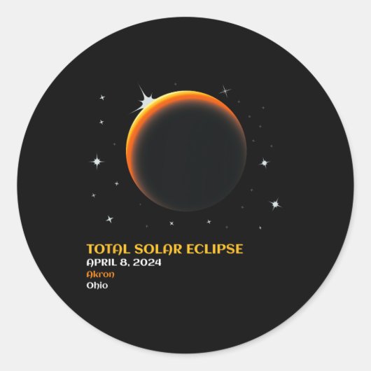 Eclipse 太陽の 2024トータリティ4月8日 ラウンドシール (正面)