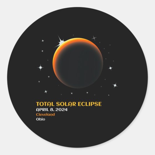 Eclipse 太陽の 2024トータリティ4月8日 ラウンドシール (正面)