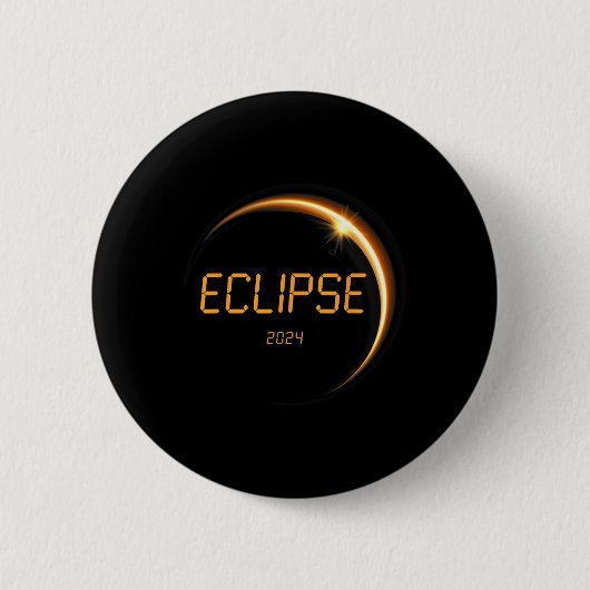 Eclipse 太陽の 2024トータル太陽のEclipse 4.08.24 13 缶バッジ (正面)