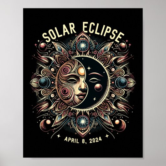 Eclipse 太陽の 2024トータルEclipse太陽の 4.08.24キッド ポスター (正面)