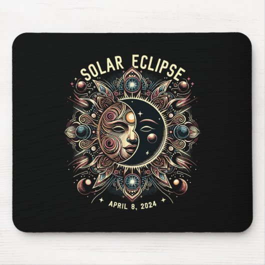 Eclipse 太陽の 2024トータルEclipse太陽の 4.08.24キッド マウスパッド (正面)