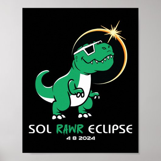 Eclipse 太陽の 2024トータルEclipse 4月8日Sol Raw ポスター (正面)