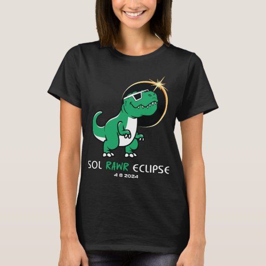 Eclipse 太陽の 2024トータルEclipse 4月8日Sol Raw Tシャツ (正面)