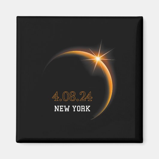 Eclipse 太陽の 2024ニューヨーク総合春4.08.2 マグネット (正面)