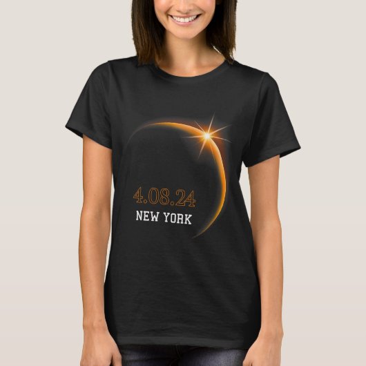 Eclipse 太陽の 2024ニューヨーク総合春4.08.2 tシャツ (正面)