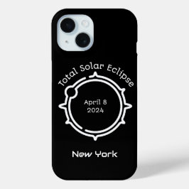 Eclipse 太陽の 2024ブラックキープミニマルサケ合計 iPhone 15ケース