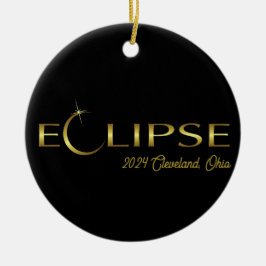 Eclipse 太陽の 2024ブラック&金ゴールド記念 セラミックオーナメント