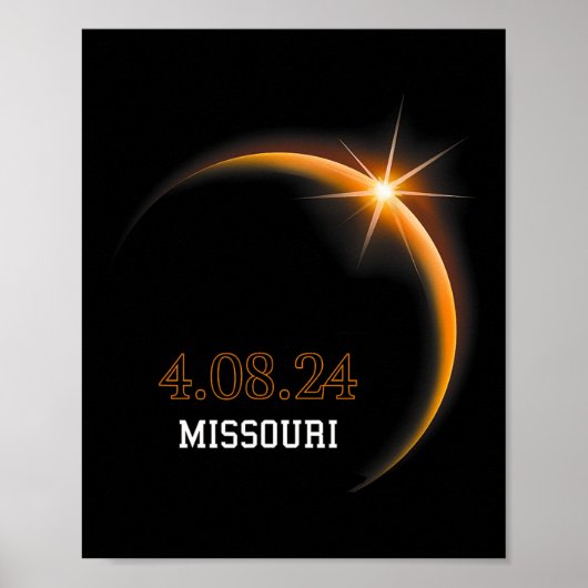 Eclipse 太陽の 2024ミズーリ全体春4.08.2 ポスター (正面)