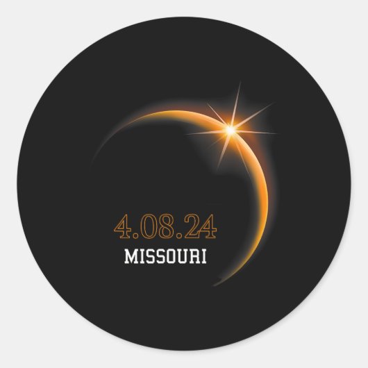 Eclipse 太陽の 2024ミズーリ全体春4.08.2 ラウンドシール (正面)