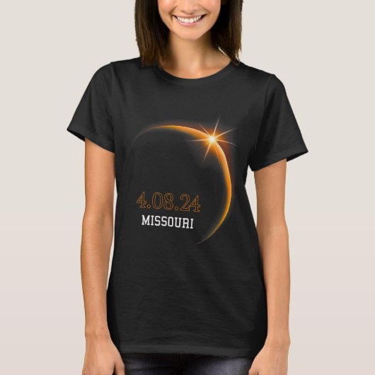 Eclipse 太陽の 2024ミズーリ全体春4.08.2 tシャツ (正面)