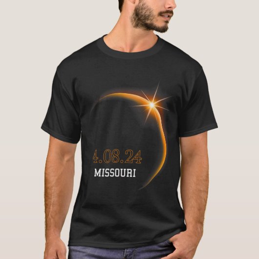 Eclipse 太陽の 2024ミズーリ全体春4.08.2 tシャツ (正面)