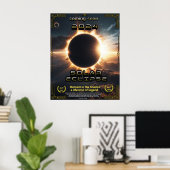 Eclipse 太陽の 2024ムービースタイル ポスター (ホームオフィス)
