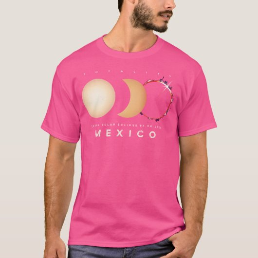 Eclipse 太陽の 2024メキシコTotal Eclipse Astronomy Tシャツ (正面)