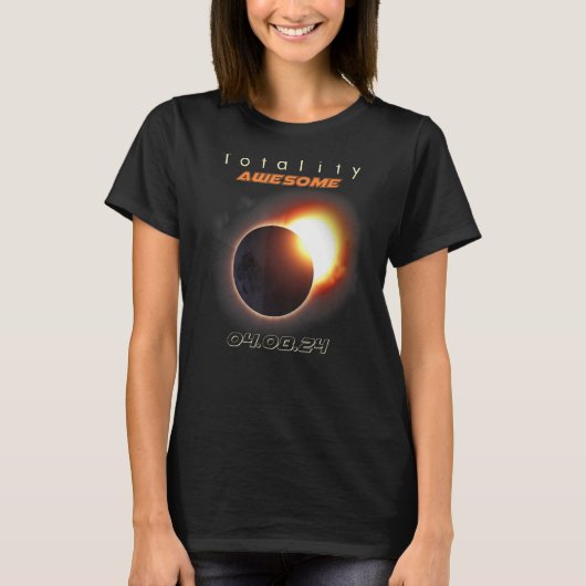 Eclipse 太陽の 2024全体素晴らし tシャツ (正面)
