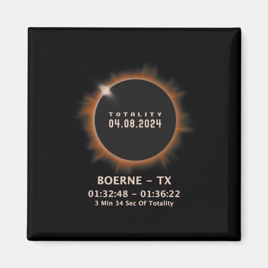 Eclipse 太陽の 2024全体04.08.24テキサス州Tx マグネット (正面)