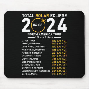 Eclipse 太陽の 2024北米ツアー州Totali マウスパッド